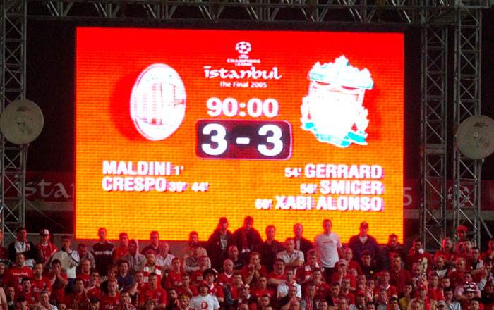 Ничья в матче Милана и Ливерпуля в финале ЛЧ-2005