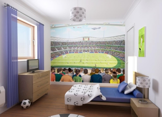 Футбольный дизайн детской комнаты для мальчиков