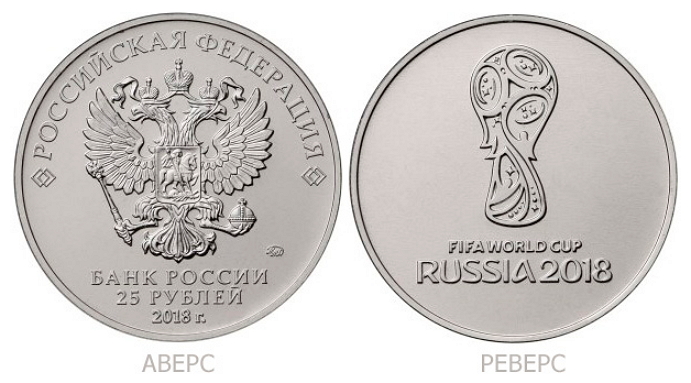 Новая монета 25 рублей ЧМ 2018