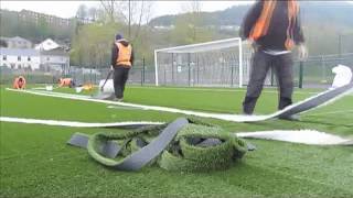 Строительство футбольного поля, часть 2, искусственная трава, CCgrass
