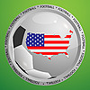 Футбольная иконка с контуром США | Векторный клипарт