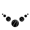 Семь черных шаров баскетбол. | Векторный клипарт