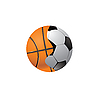 Объединенные футбольный и баскетбольный мячи | Векторный клипарт