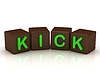 KICK надпись ярко-зеленые буквы | Иллюстрация
