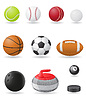 Набор иконок спортивных мячей | Векторный клипарт