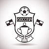 Спорт этикетки с футбольными символов | Векторный клипарт
