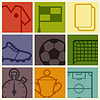 Спорт фон с футбольный футбольных символов | Векторный клипарт