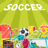 Спорт фон с футбольный наклейка символов | Векторный клипарт