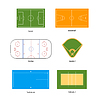 Спортивные поля для маркировки футбол, баскетбол, | Векторный клипарт