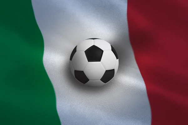 Футбол против итальянского флага Лицензионные Стоковые Изображения