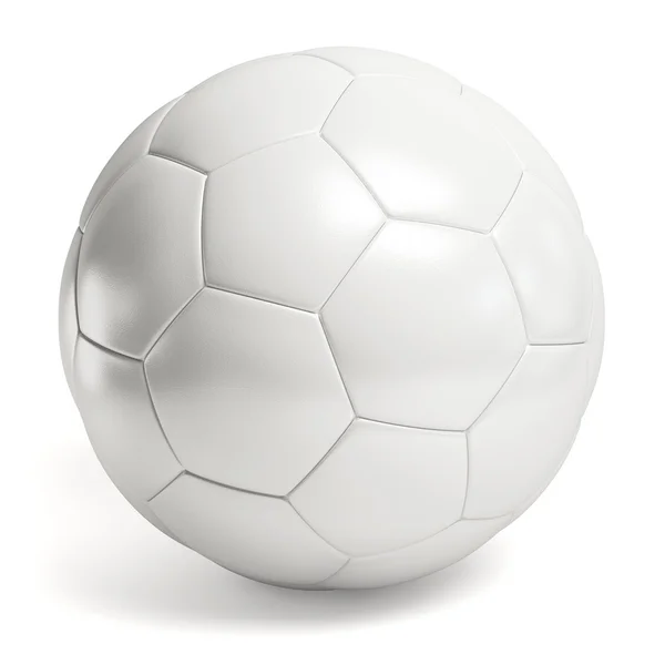 Кожаный белый футбольный мяч Стоковое Изображение
