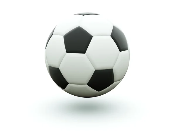 Черный и белый футбол, изолированные на whi Стоковая Картинка