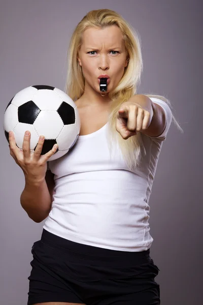 Изображение женщины с мячом Лицензионные Стоковые Фото