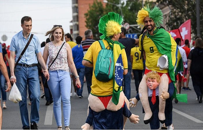 Москва футбол 2018, болельщики сборной Бразилии на улицах Москвы