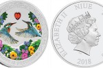 Серебряная монета "Птицы любви: зимородки" 1 унция