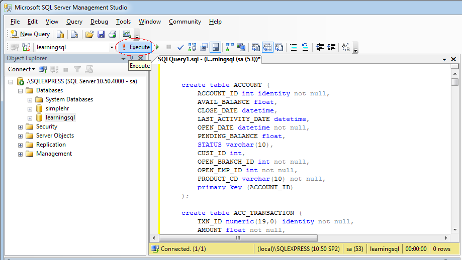 Получение данных sql запроса