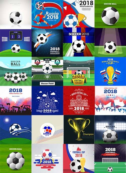  Векторные фоны для чемпионата мира по футболу 2018/ Vector backgrounds for the 2018 FIFA World Cup