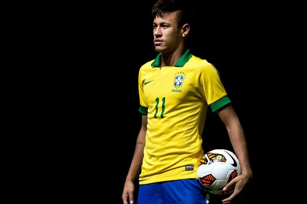 новый комплект 13-14 неймар neymar da silva santos júnior барса барселона найк nike форма бразилия спорт футбол