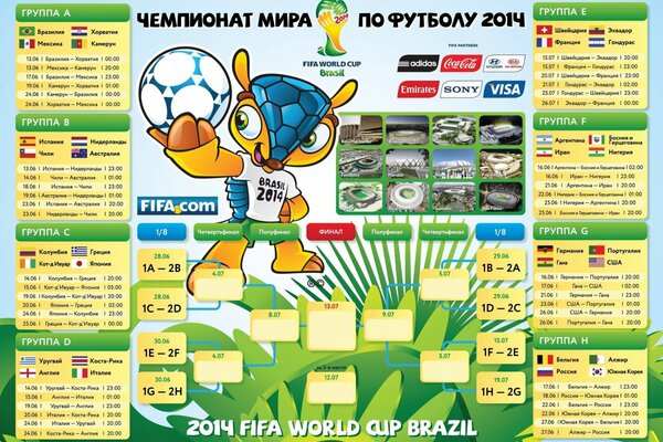 fifa кубок мира 2014 чемпионат бразилия чм2014 футбол календарь таблица