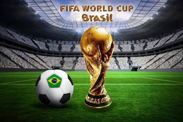 бразилия fifa кубок мира 2014 футбол флаг болл стадион золотой трофей мяч