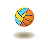Связанных волейбол и баскетбол шаров. illustrati | Векторный клипарт