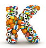Буква K, игровые шары с буквами | Иллюстрация