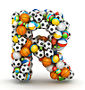 Буква R, игровые шары с буквами | Иллюстрация