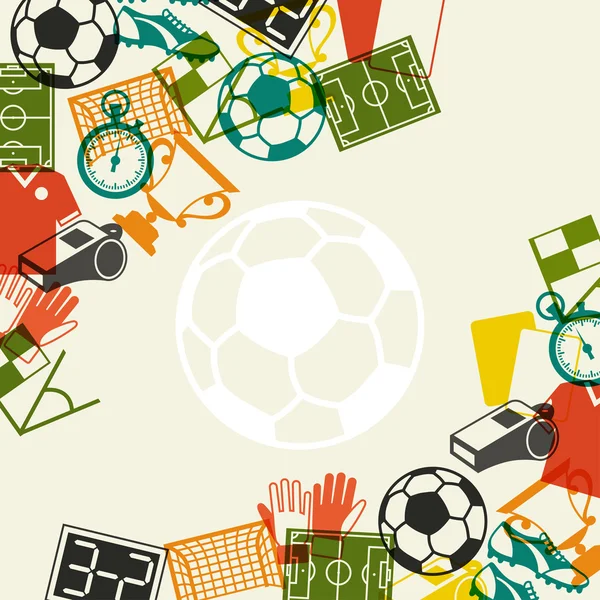 Спортивный фон с плоской значки футбол (футбол) Лицензионные Стоковые Векторы