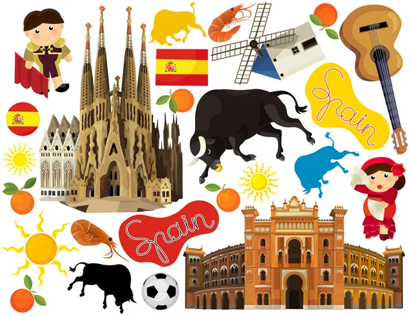 Элементы национальной Испании Лицензионные Стоковые Изображения