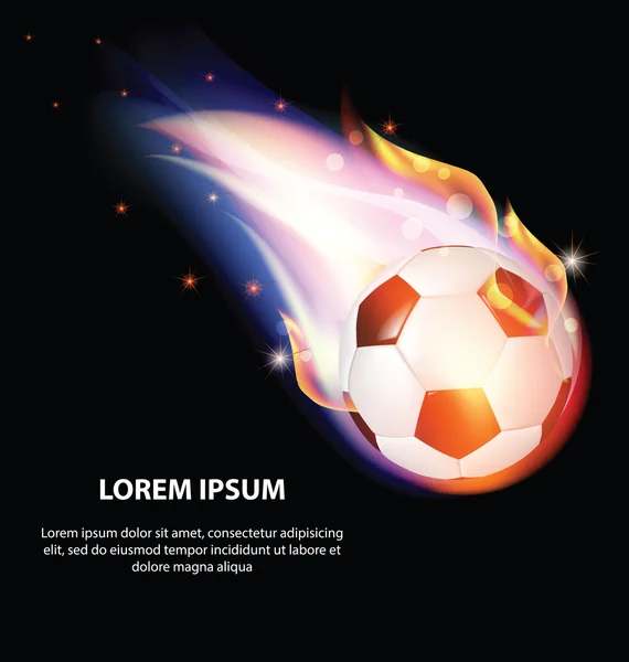 Изолированные огонь футбольный мяч или символ футбола со звездами Стоковая Иллюстрация