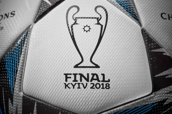 Киев Украина Февраля 2018 Официальным Мячом Финал Лиги Чемпионов Уефа Лицензионные Стоковые Изображения
