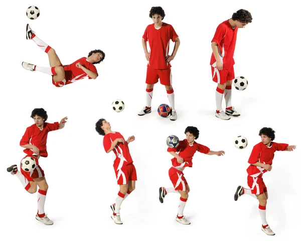 Мальчик с футбольным мячом, футболист Стоковая Картинка